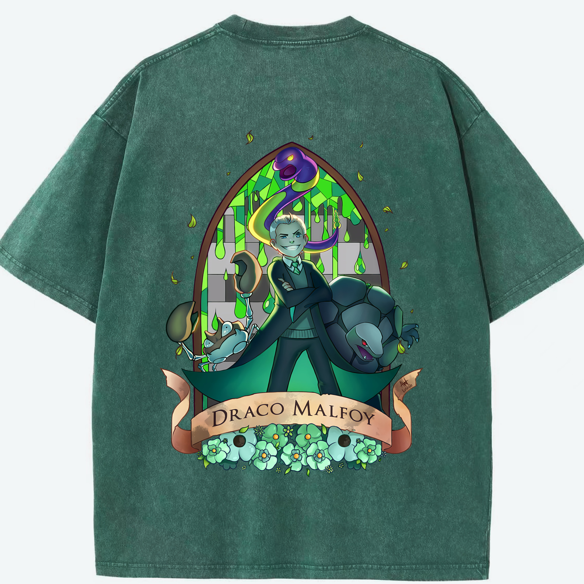 （画像用） Harry Potter ハリー・ポッターシリーズ 綿100% ヴィンテージ風 半袖Tシャツ（背面プリント）